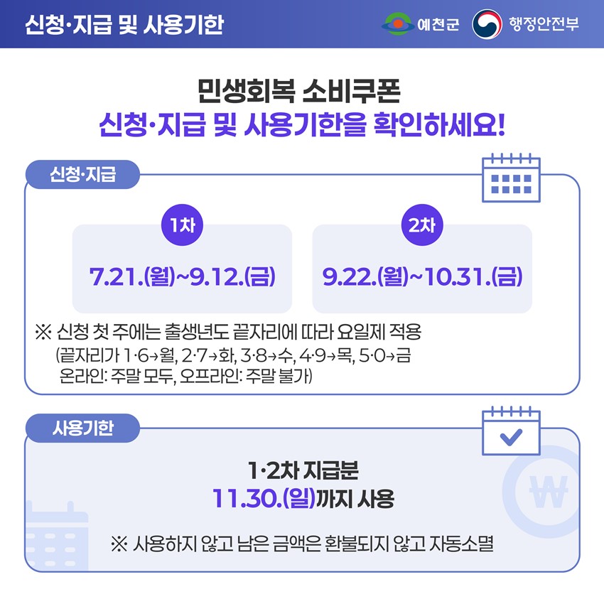 4.예천군 1차 민생회복 소비 쿠폰 안내🙌🛍️